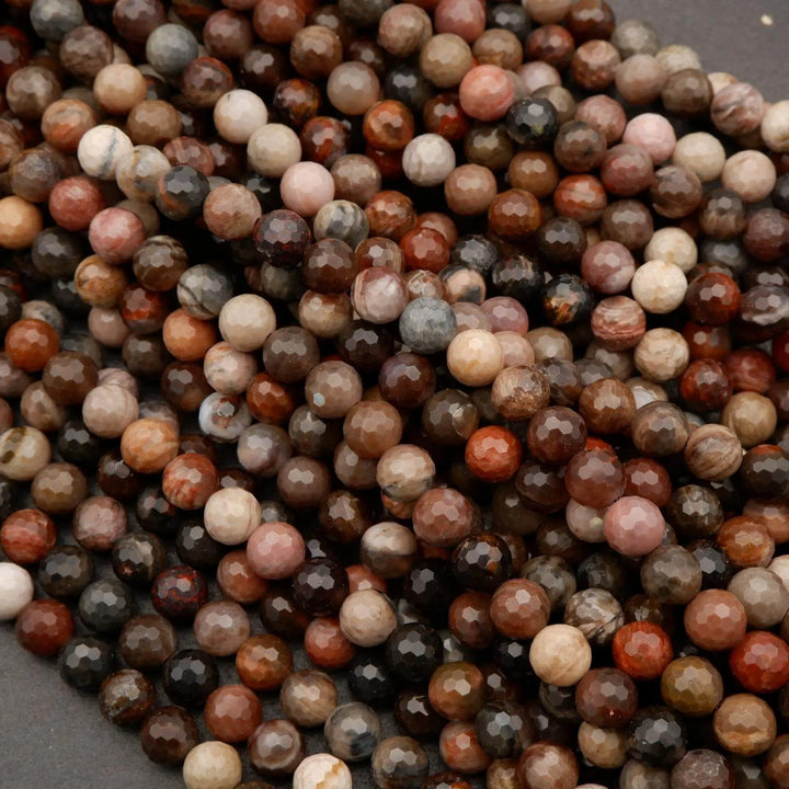 Petrified Wood · Faceted · Round · 6mm, 8mm, 10mm, Tejas Beads, Beads