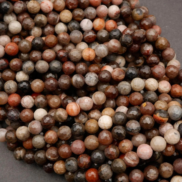 Petrified Wood · Faceted · Round · 6mm, 8mm, 10mm, Tejas Beads, Beads