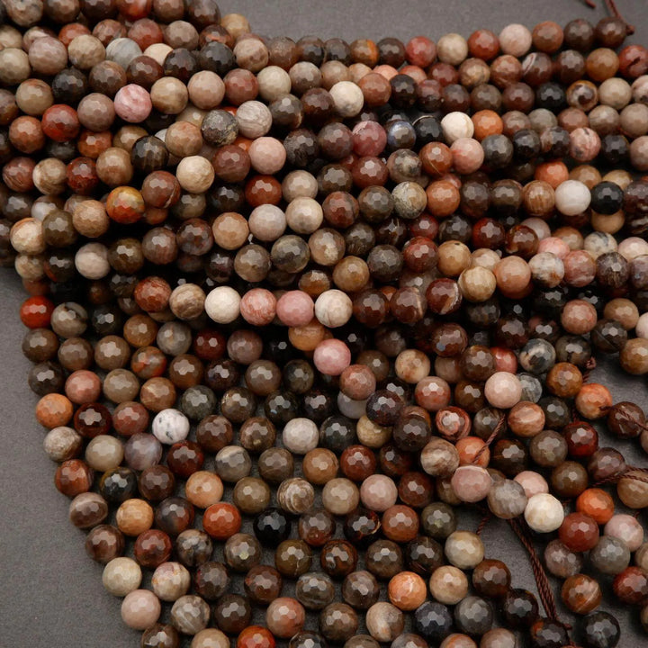 Petrified Wood · Faceted · Round · 6mm, 8mm, 10mm, Tejas Beads, Beads