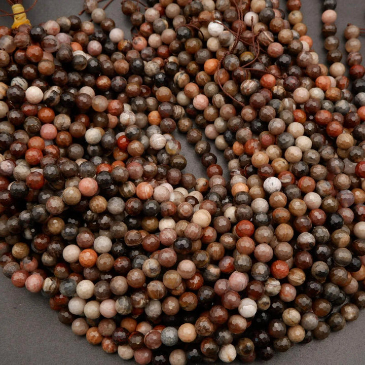 Petrified Wood · Faceted · Round · 6mm, 8mm, 10mm, Tejas Beads, Beads