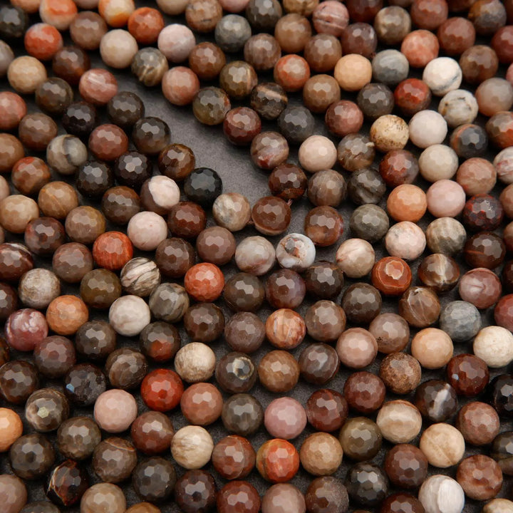 Petrified Wood · Faceted · Round · 6mm, 8mm, 10mm, Tejas Beads, Beads