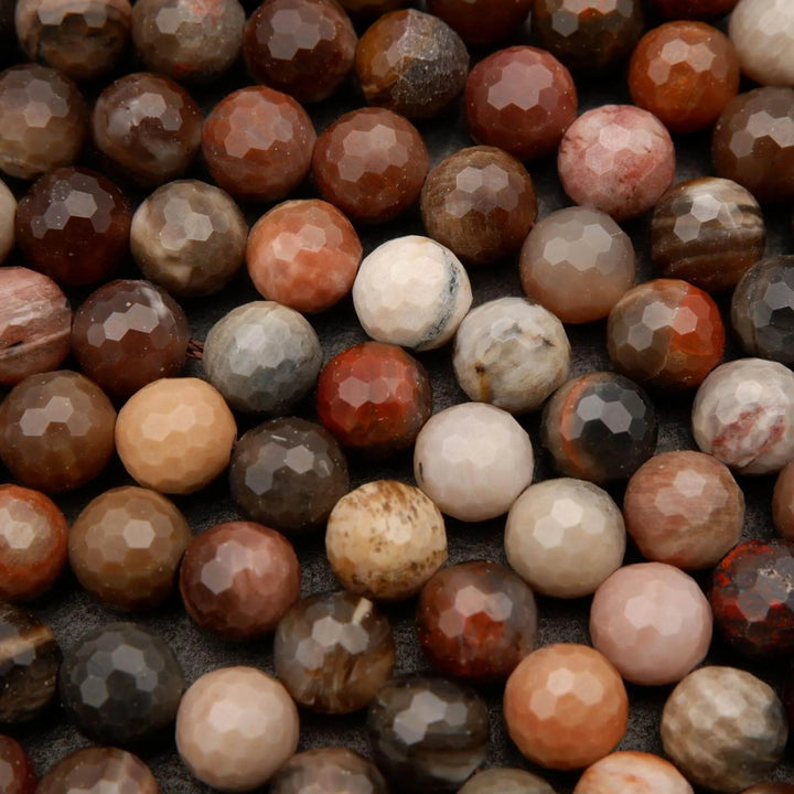 Petrified Wood · Faceted · Round · 6mm, 8mm, 10mm, Tejas Beads, Beads