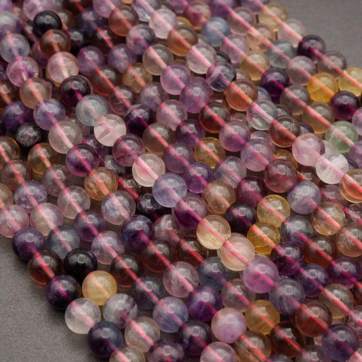 Rainbow Fluorite · Smooth · Round · 8mm, 10mm, Tejas Beads, Beads
