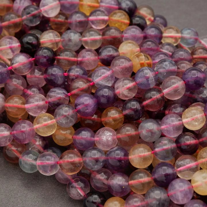 Rainbow Fluorite · Smooth · Round · 8mm, 10mm, Tejas Beads, Beads