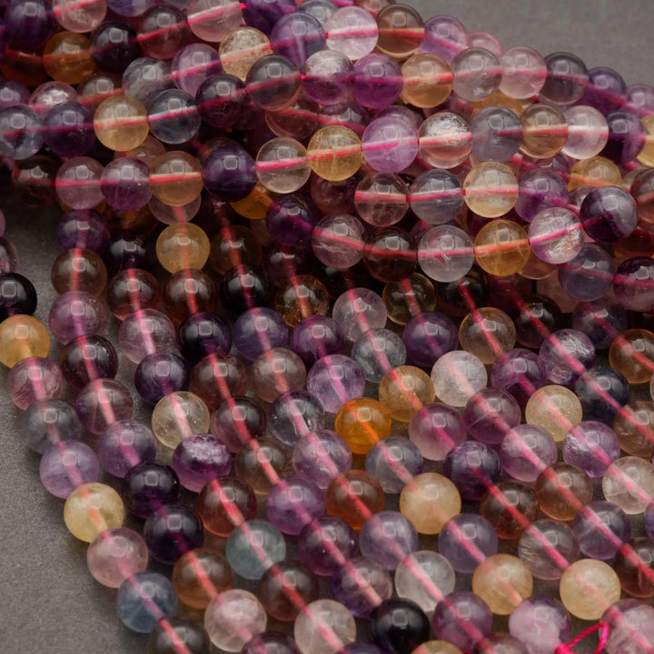 Rainbow Fluorite · Smooth · Round · 8mm, 10mm, Tejas Beads, Beads
