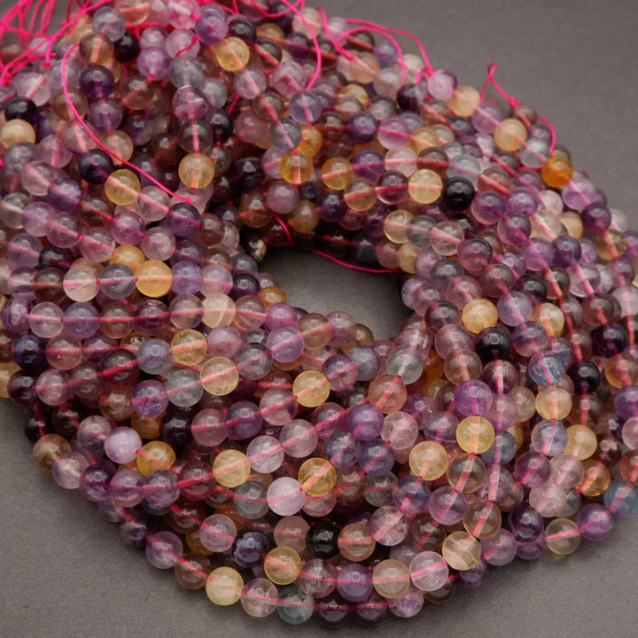 Rainbow Fluorite · Smooth · Round · 8mm, 10mm, Tejas Beads, Beads