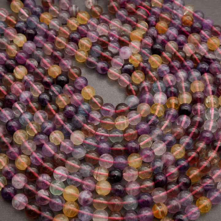 Rainbow Fluorite · Smooth · Round · 8mm, 10mm, Tejas Beads, Beads