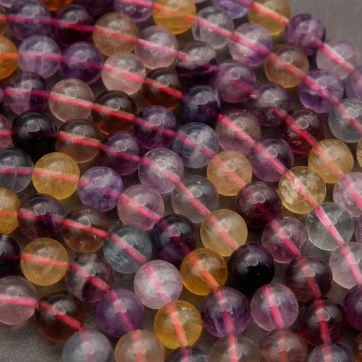 Rainbow Fluorite · Smooth · Round · 8mm, 10mm, Tejas Beads, Beads