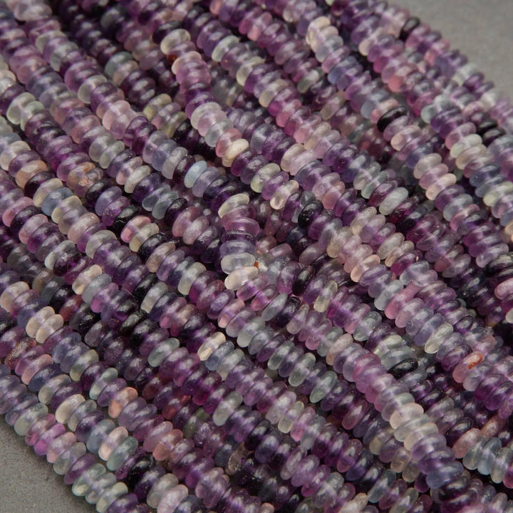Rainbow Fluorite · Smooth · Rondelle Disk · 4mm, 6mm, Tejas Beads, Beads