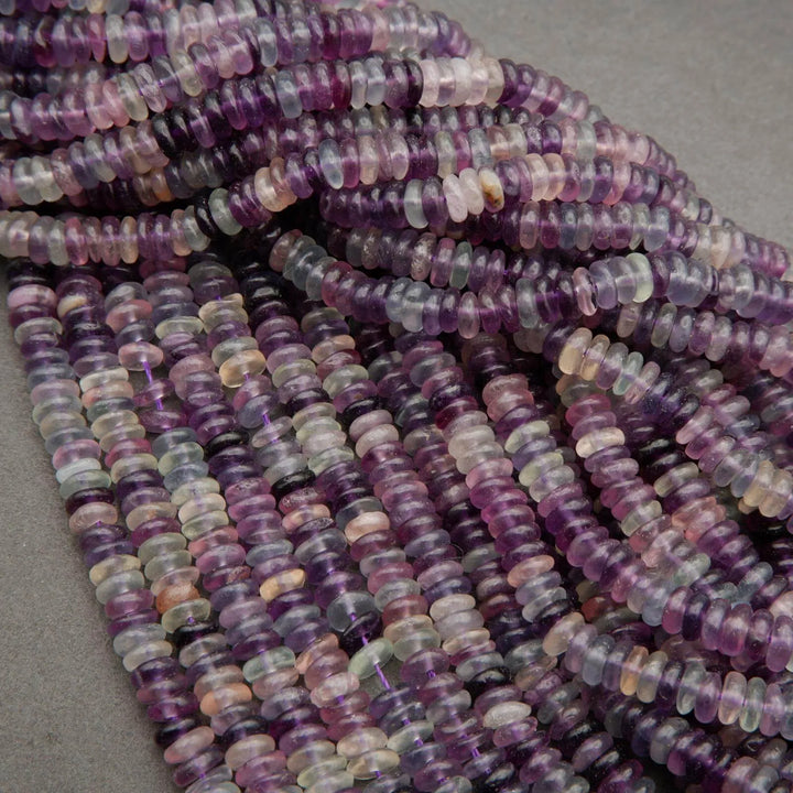 Rainbow Fluorite · Smooth · Rondelle Disk · 4mm, 6mm, Tejas Beads, Beads