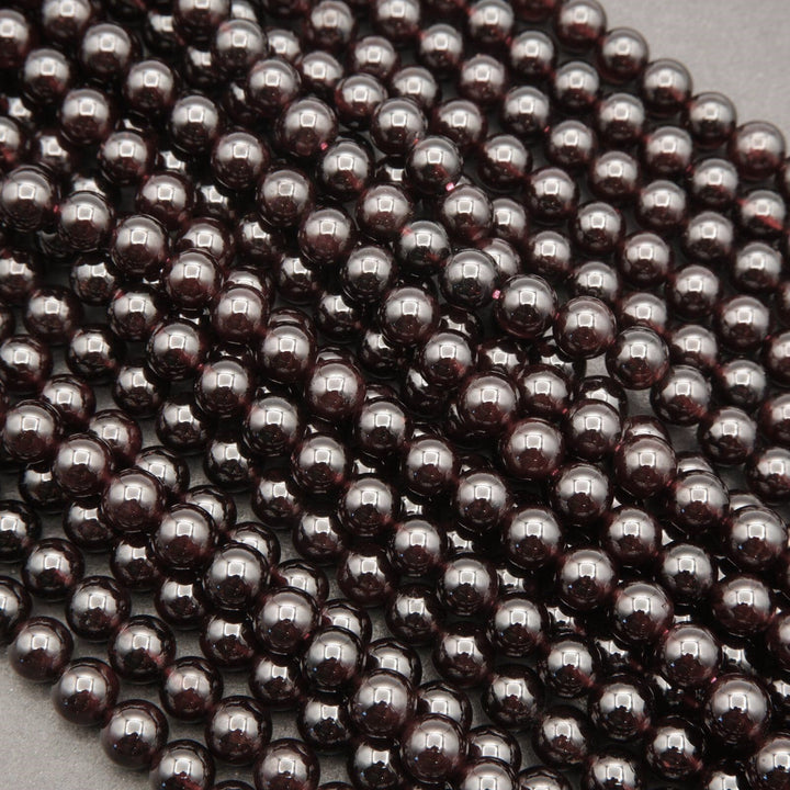 Dark Red Garnet A · Smooth · Round · 6mm, 8mm, Tejas Beads, Beads