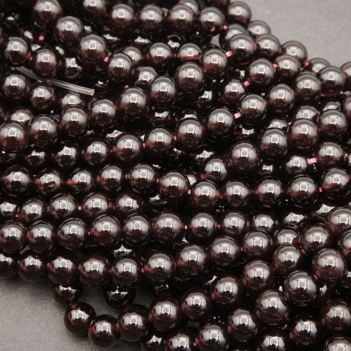 Dark Red Garnet A · Smooth · Round · 6mm, 8mm, Tejas Beads, Beads