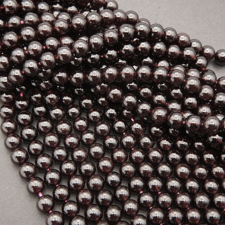Dark Red Garnet A · Smooth · Round · 6mm, 8mm, Tejas Beads, Beads