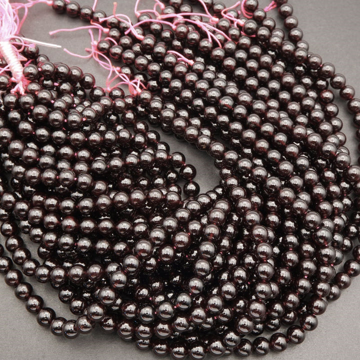 Dark Red Garnet A · Smooth · Round · 6mm, 8mm, Tejas Beads, Beads