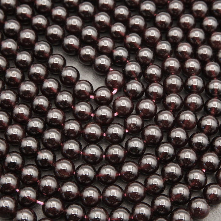 Dark Red Garnet A · Smooth · Round · 6mm, 8mm, Tejas Beads, Beads