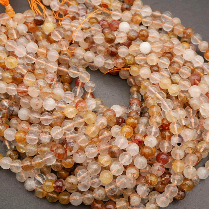 Golden Healer Hematoid Quartz · Smooth · Round · 6mm, 8mm, 10mm, Tejas Beads, Beads