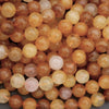 Close-up of amber-colored beads