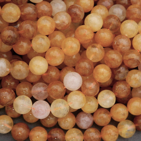 Close-up of amber-colored beads