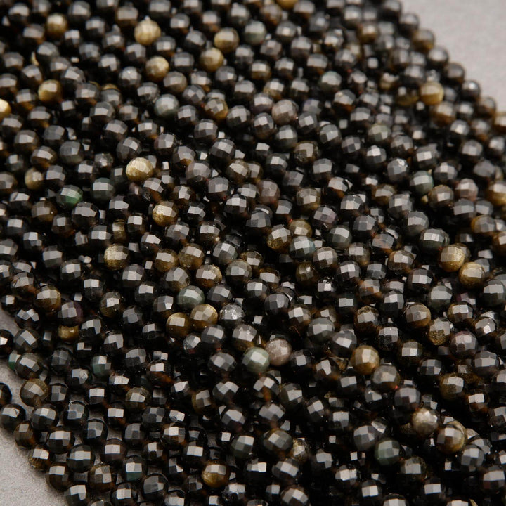 Golden Obsidian · Microfaceted · Round · 3mm, 4mm, Tejas Beads, Beads