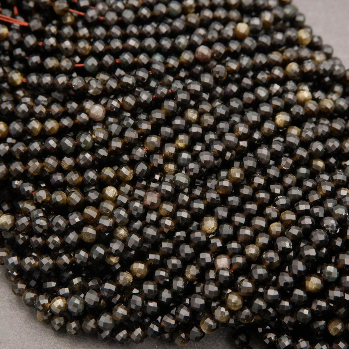 Golden Obsidian · Microfaceted · Round · 3mm, 4mm, Tejas Beads, Beads