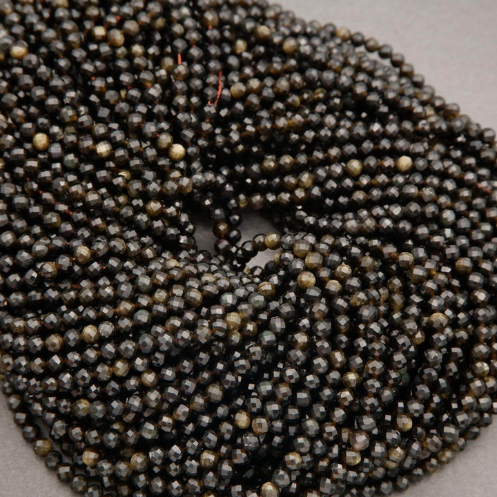 Golden Obsidian · Microfaceted · Round · 3mm, 4mm, Tejas Beads, Beads