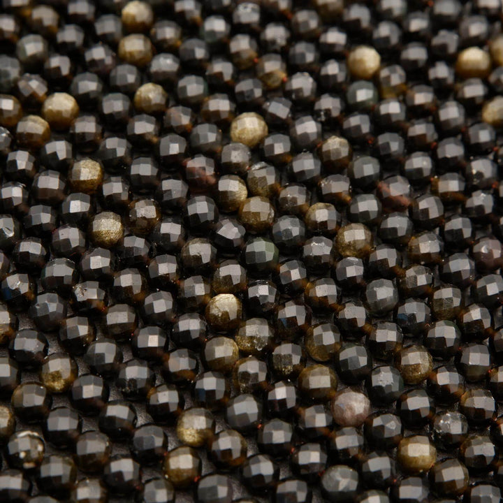Golden Obsidian · Microfaceted · Round · 3mm, 4mm, Tejas Beads, Beads