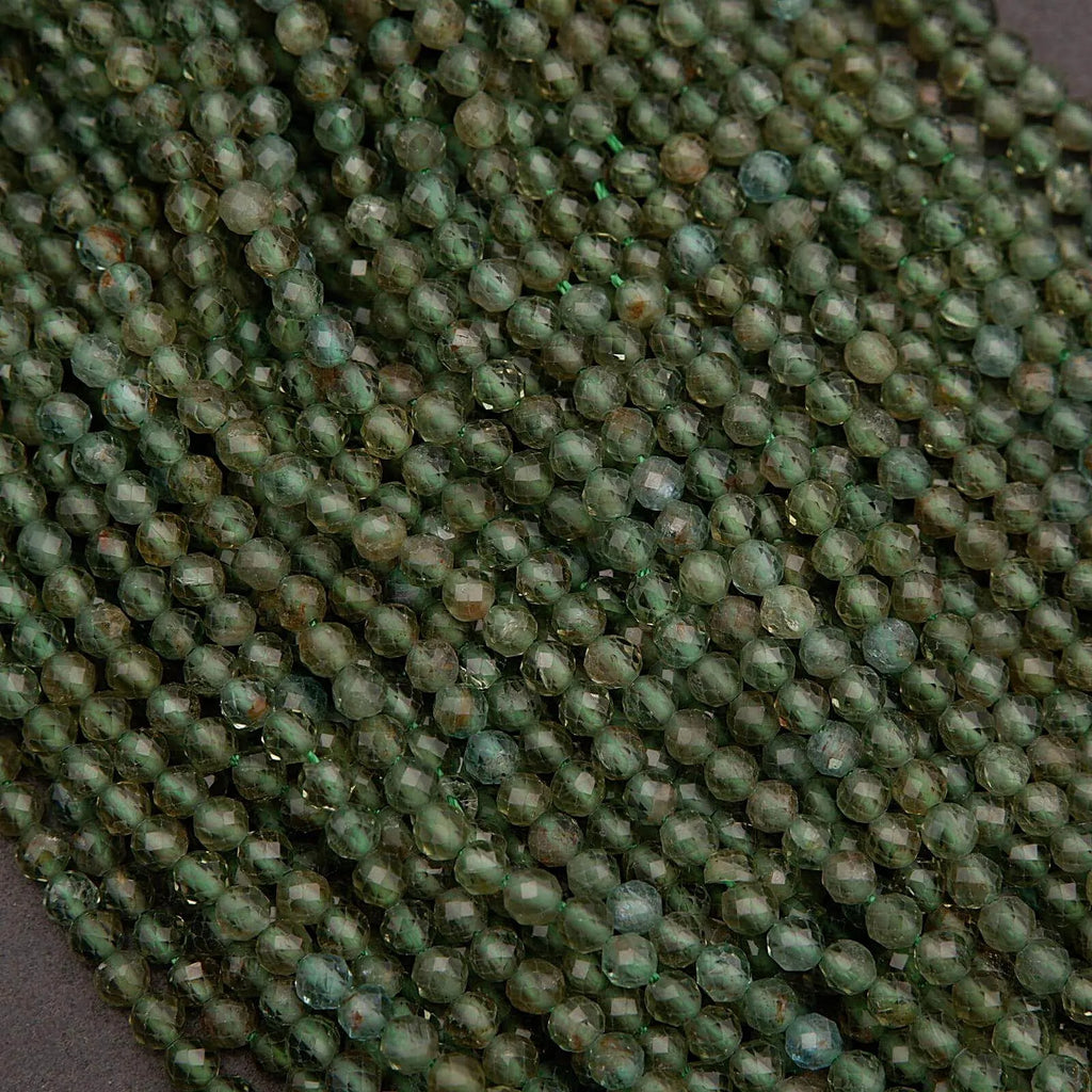Close-up of green beads on a string