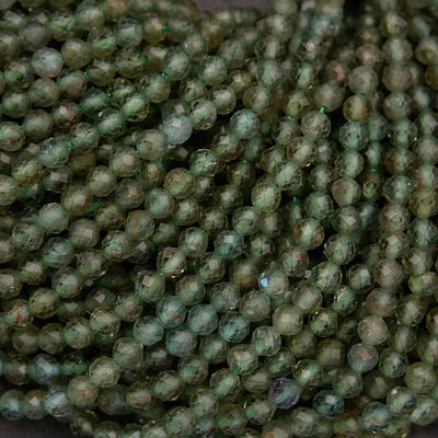Green Apatite · Microfaceted · Round · 2mm, 3mm