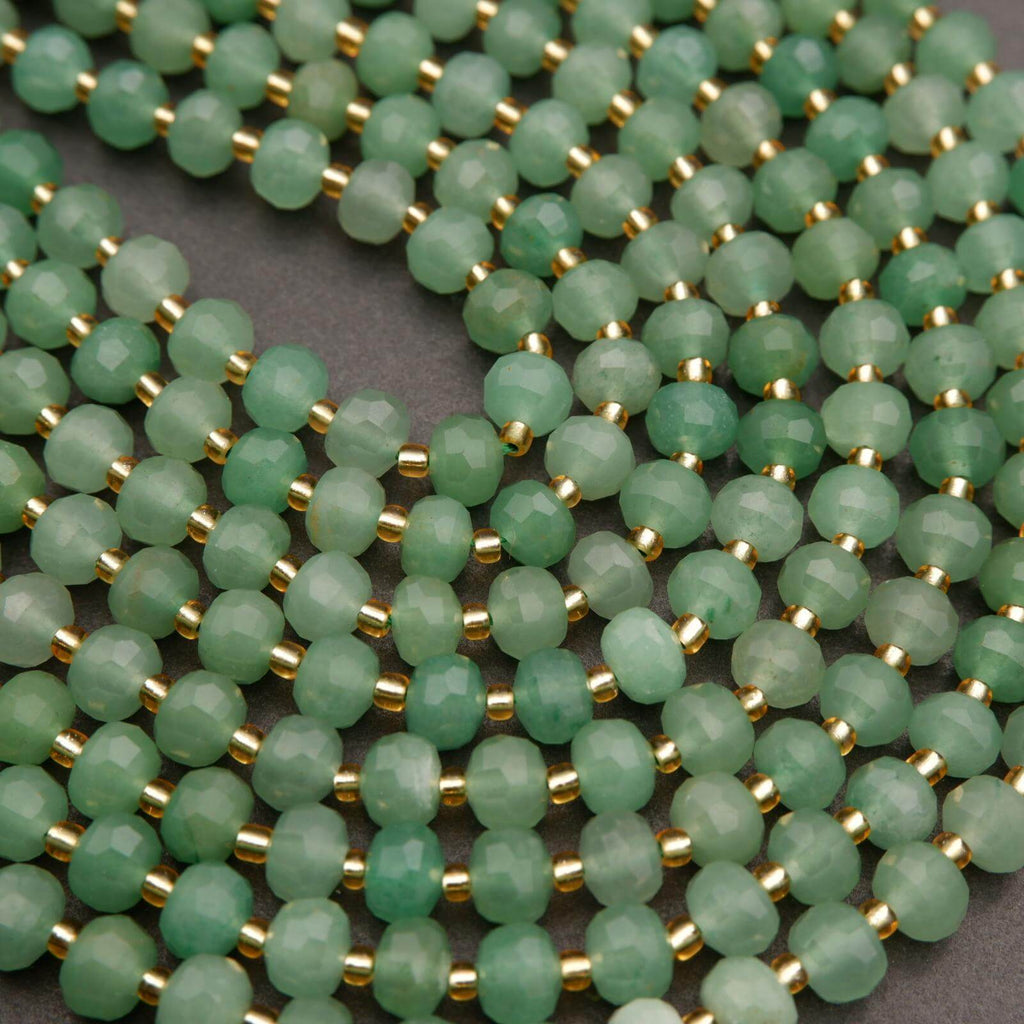 Green Aventurine · Faceted · Rondelle · 6x8mm, Tejas Beads, Beads