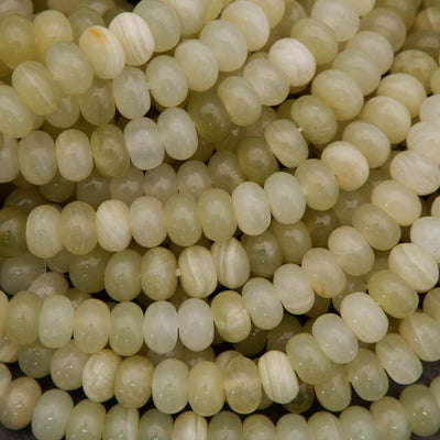 Green Calcite · Smooth · Rondelle · 6mm, 8mm