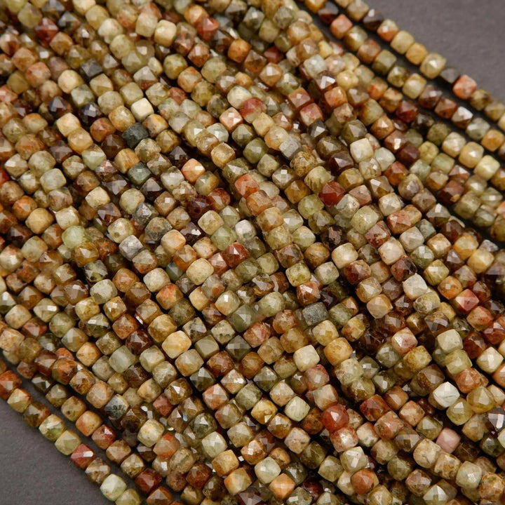 Green Garnet · Microfaceted · Cube · 4mm, Tejas Beads, Beads