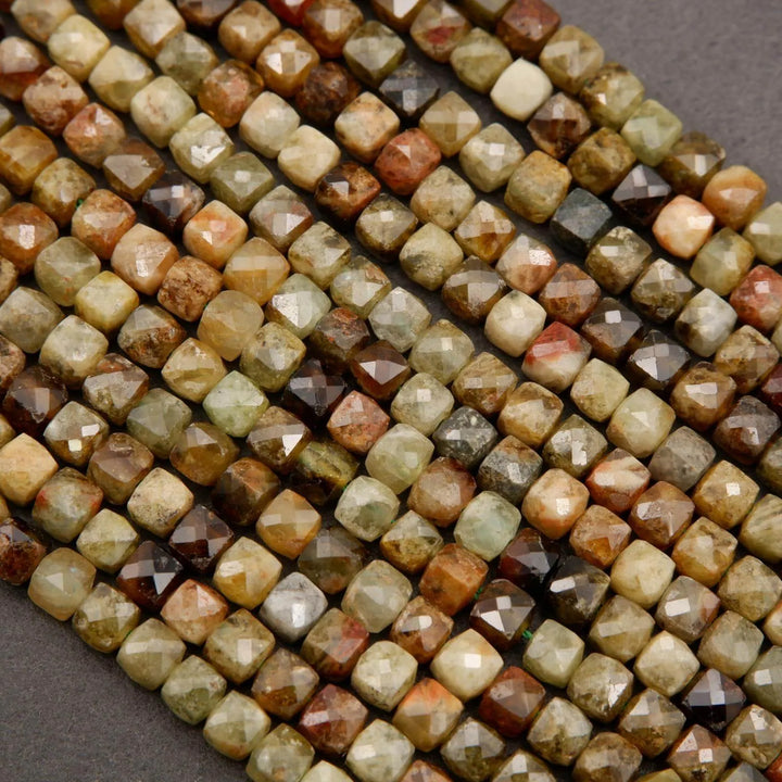 Green Garnet · Microfaceted · Cube · 4mm, Tejas Beads, Beads