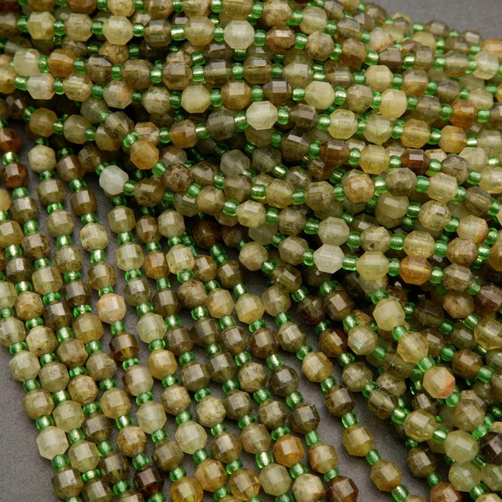 Green Garnet · Faceted · Prism · 5.5mm, 6mm, Tejas Beads, Beads