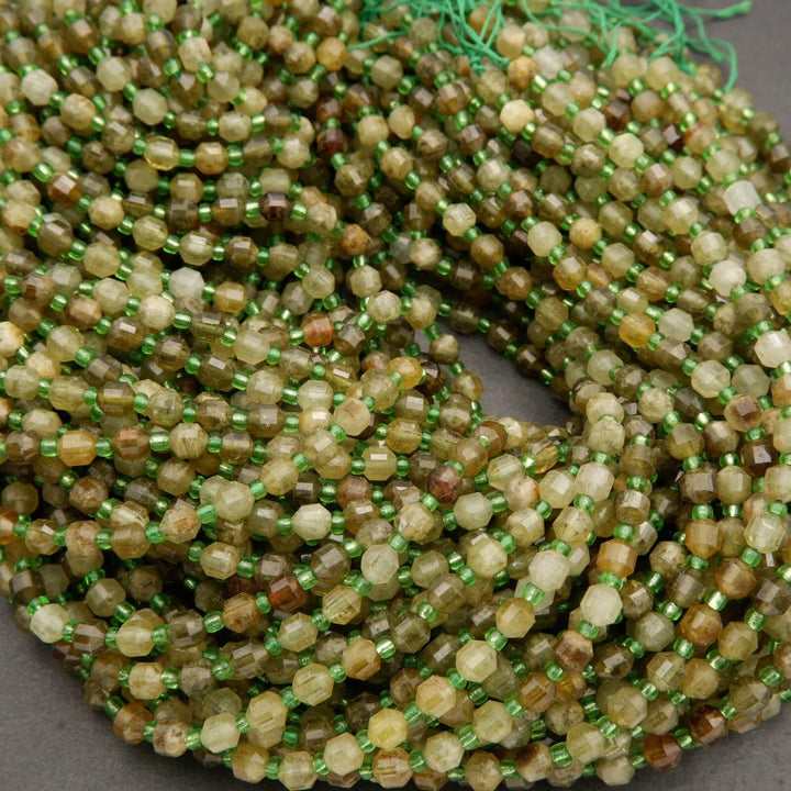 Green Garnet · Faceted · Prism · 5.5mm, 6mm, Tejas Beads, Beads
