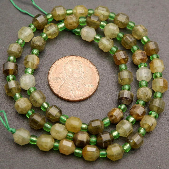 Green Garnet · Faceted · Prism · 5.5mm, 6mm, Tejas Beads, Beads