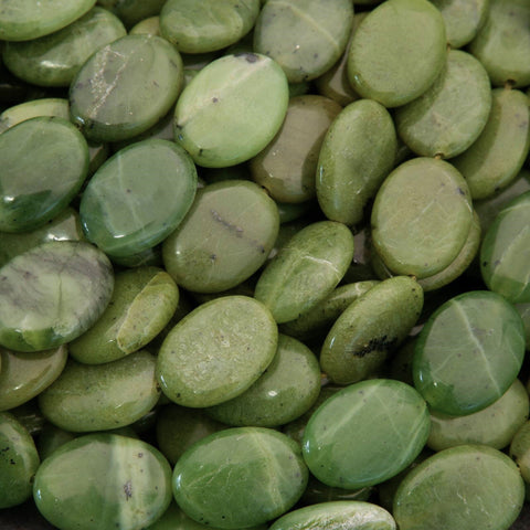 Canadian Green Jade · Smooth · Oval · 12x16mm, Tejas Beads, Beads