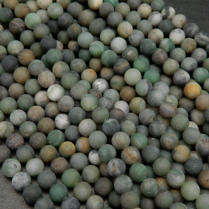 Matte finish green jade beads.