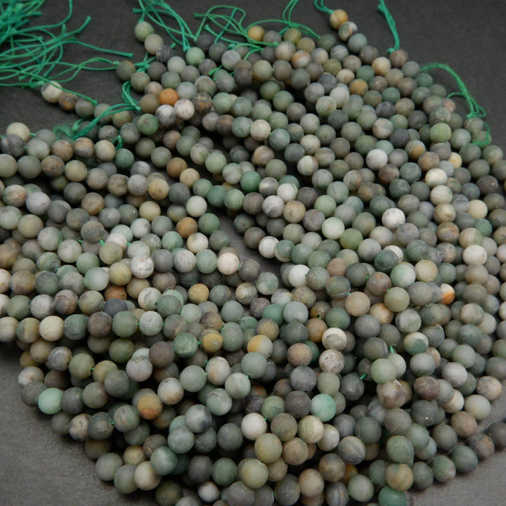 Matte finish green jade beads.