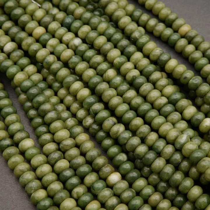 Olivine Jade · Smooth · Rondelle · 5x8mm, Tejas Beads, Beads