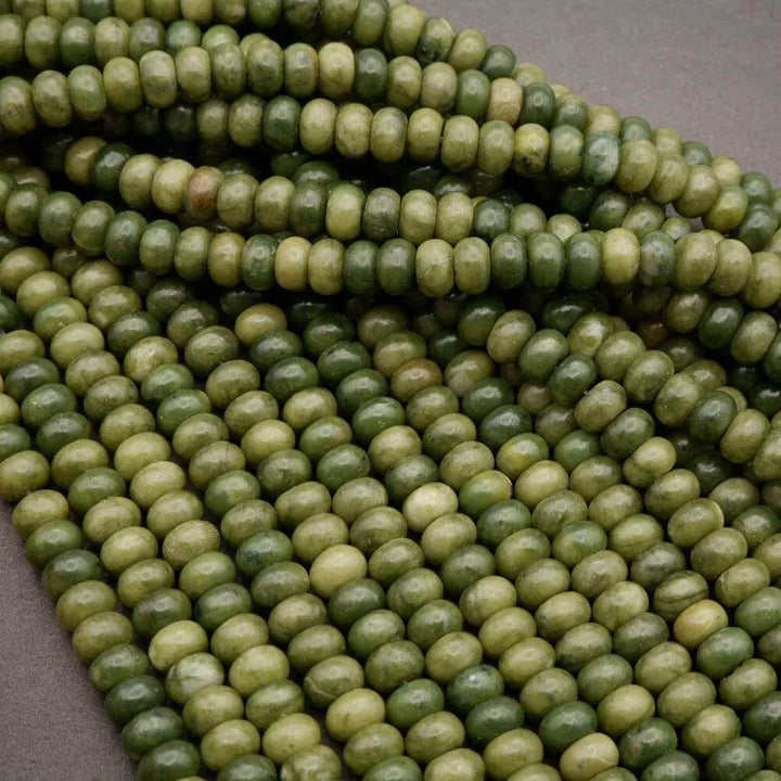 Olivine Jade · Smooth · Rondelle · 5x8mm, Tejas Beads, Beads