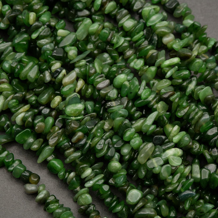 Canadian Green Jade · Smooth · Freeform Chips · 7mm, Tejas Beads, Beads
