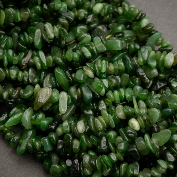 Canadian Green Jade · Smooth · Freeform Chips · 7mm, Tejas Beads, Beads
