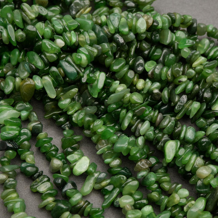 Canadian Green Jade · Smooth · Freeform Chips · 7mm, Tejas Beads, Beads