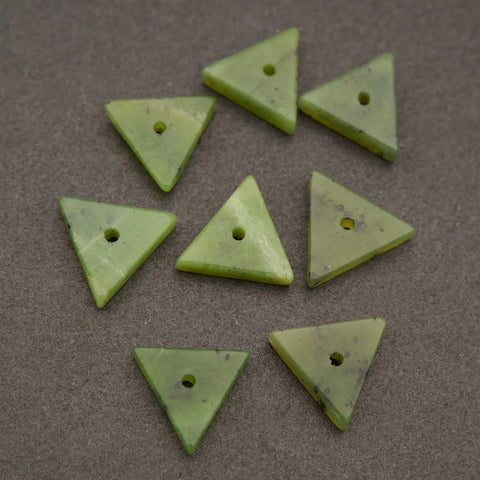 Canadian Green Jade · Smooth · Heishi Triangle · 11mm to 12mm, Tejas Beads, Beads