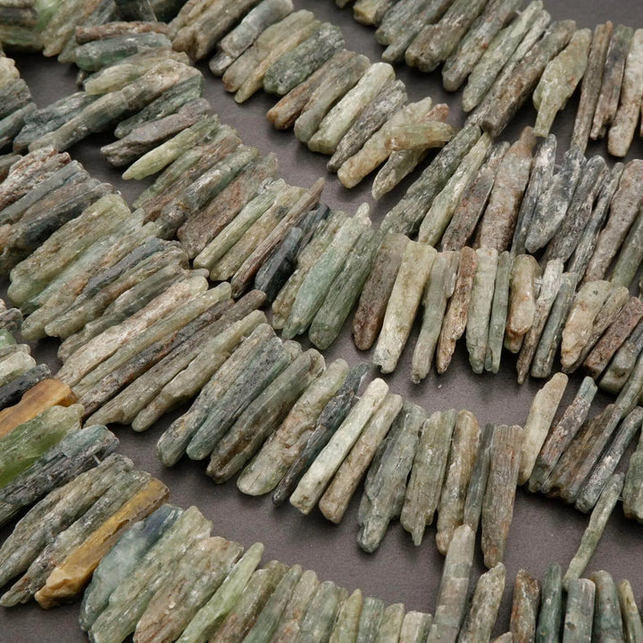 Green Kyanite · Rough Raw · Sticks · Graduated 25mm to 50mm, Tejas Beads, Beads