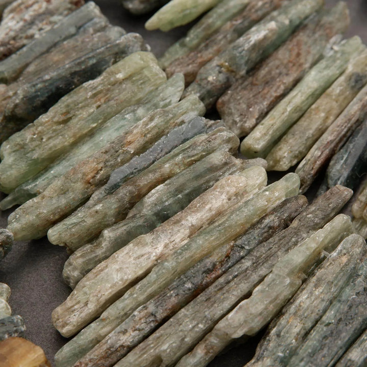 Green Kyanite · Rough Raw · Sticks · Graduated 25mm to 50mm, Tejas Beads, Beads