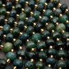 Green Moss Agate · Faceted · Rondelle · 6x8mm, Tejas Beads, Beads