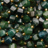 Green Moss Agate · Faceted · Spiral Sphere · 10mm, Tejas Beads, Beads