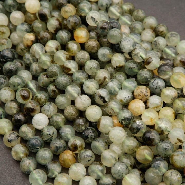 Prehnite w/ Epidote Inclusions · Smooth · Round · 6mm, 8mm, 10mm, Tejas Beads, Beads