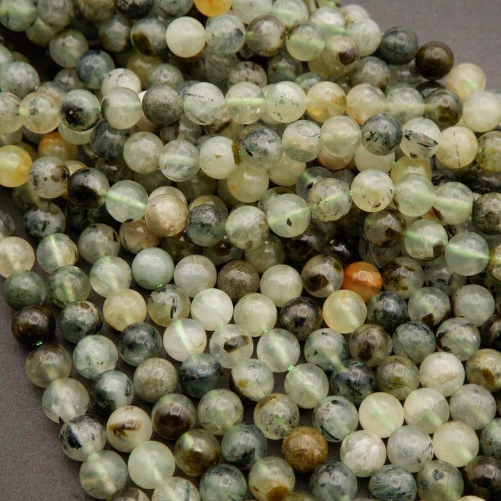 Prehnite w/ Epidote Inclusions · Smooth · Round · 6mm, 8mm, 10mm, Tejas Beads, Beads